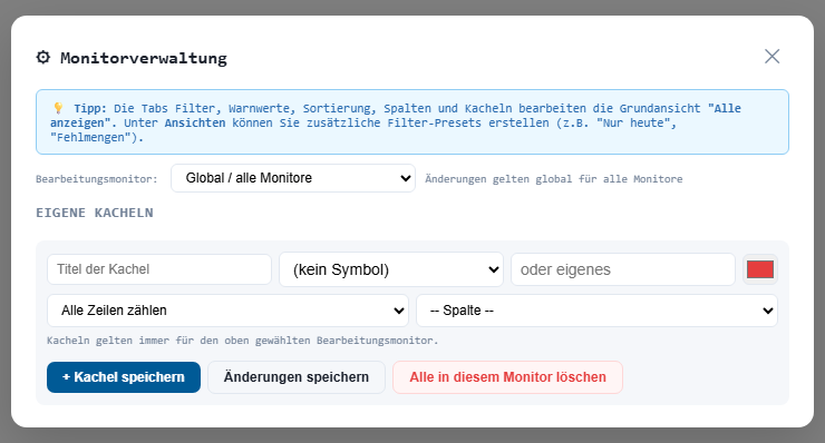Kachel-Eigenschaften-Dialog