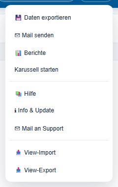 Menü &rarr; Einstellungen